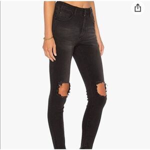OneTeaspoon Freebirds II High Wiast Skinny Denim Jeans Black Punk …